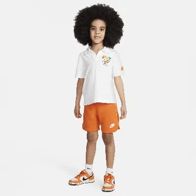 Nike Sportswear Create Your Own Adventure Little Kids' Polo And Shorts Set In Orange