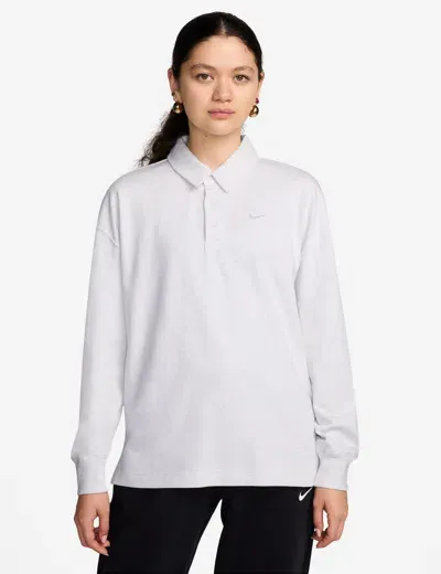 Nike Sportswear Essential Oversized Long-sleeve Polo In White