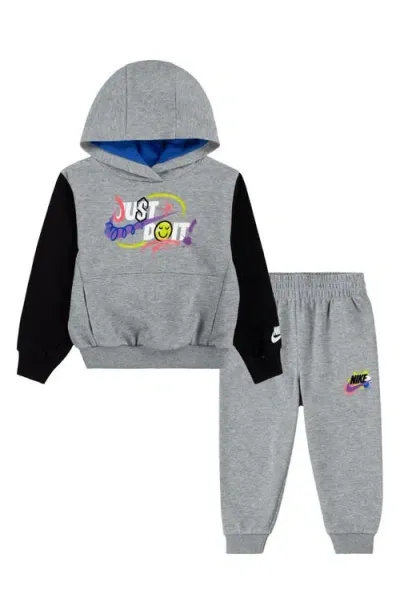 Nike Babies'  Sportswear Express Yourself Hoodie & Joggers Set In Dark Grey Heather