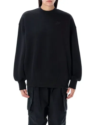 Nike Fleece Mock Neck In Black