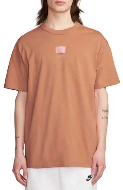 Nike Sportswear Max90 Swoosh Label T-shirt In Amber Brown