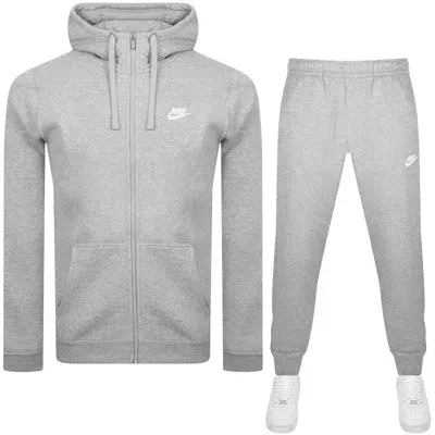 Nike Standard Fit Logo Tracksuit Grey In Gray