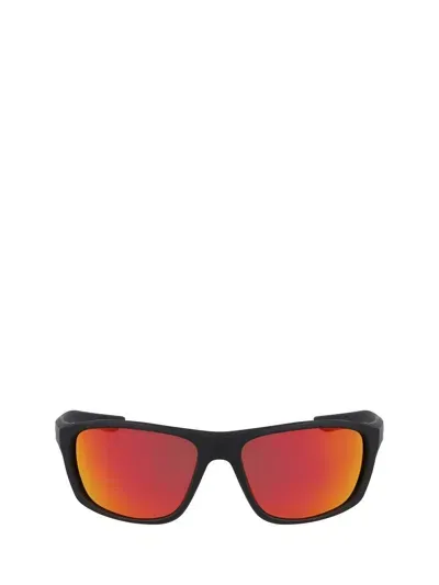 Nike Sunglasses In Matte Black/red Mirror