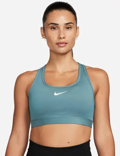 Nike Swoosh Medium Support Bra In Blue