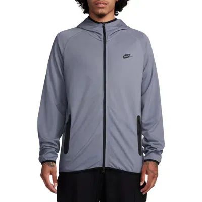 Nike Tech Knit Lightweight Full Zip Hoodie In Light Carbon/black