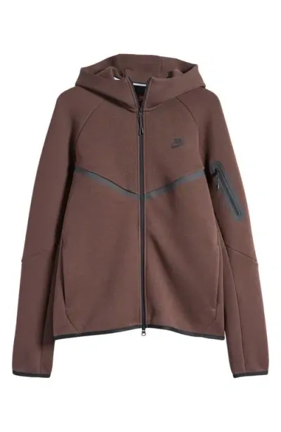 Nike Tech Windrunner Zip Hoodie In Baroque Brown/black