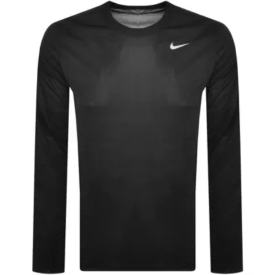 Nike Training Long Sleeve Logo T Shirt Black