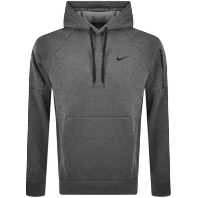 Nike Training Pullover Logo Hoodie Grey In Gray