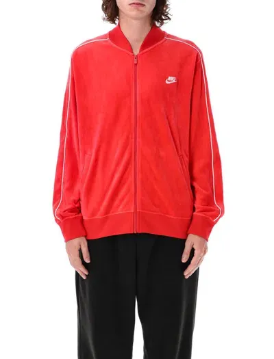 Nike Velour Jacket In University Red