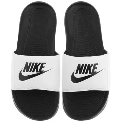 Nike Victori One Sliders Black In White