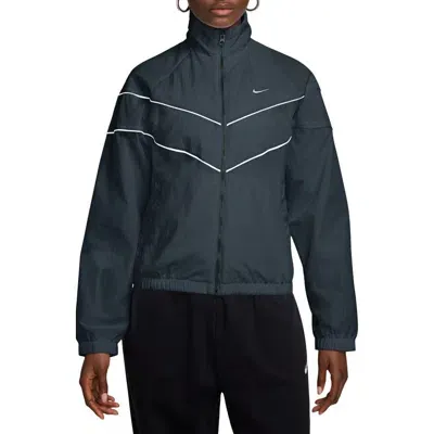 Nike Windrunner Water Repellent Jacket In Armory Navy/white