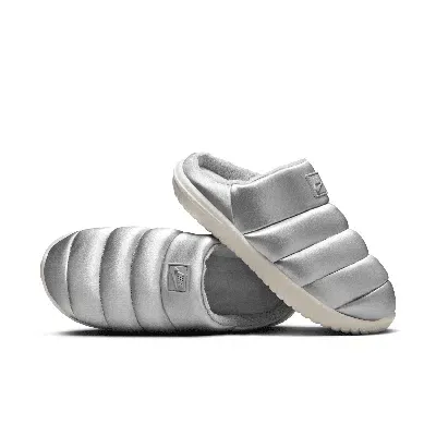 Nike Women's Burrow Se Slippers In Metallic Silver/light Orewood Brown