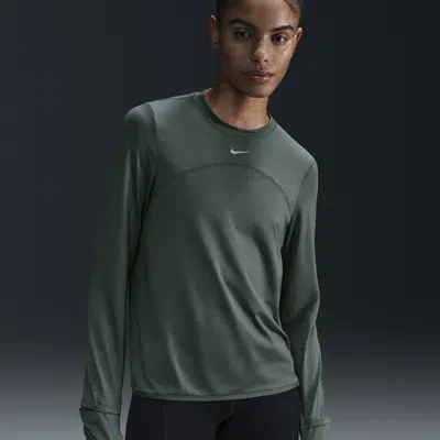 Nike Women's Dri-fit Swift Element Uv Crew-neck Running Top In Green