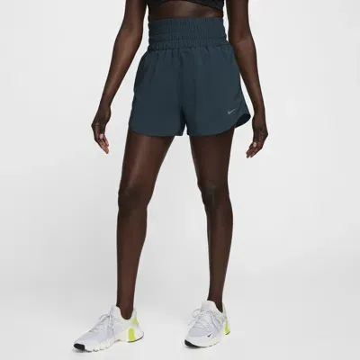 Nike Women's One Dri-fit Ultra High-waisted 3" Brief-lined Shorts In Blue