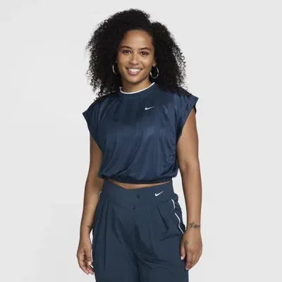 Nike Women's  Sportswear Collection Dri-fit Short-sleeve Jacquard Jersey In Blue