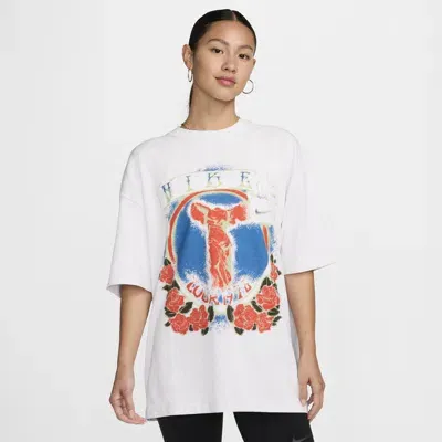 Nike Women's  Sportswear Essential Oversized T-shirt In Sail/aster 