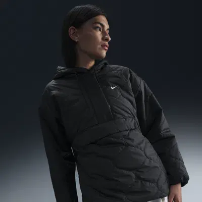 Nike Women's  Sportswear Essential Quilted Anorak Jacket In Black