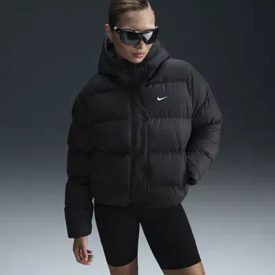 Nike Women's  Sportswear Metro Puffer Therma-fit Loose Hooded Jacket In Black