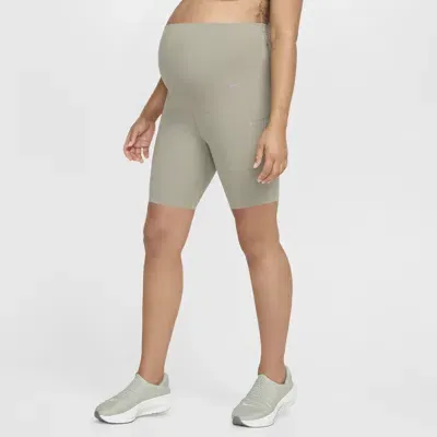 Nike Women's Zenvy (m) Gentle-support High-waisted 8" Biker Shorts With Pockets (maternity) In Green