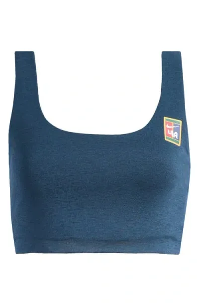 Nike Yoon Cotton Blend Sports Bra In Blue