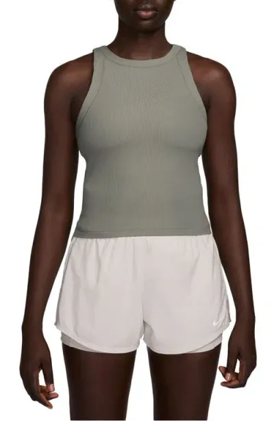 Nike Zenvy Dri-fit Rib Tank In Light Army/white