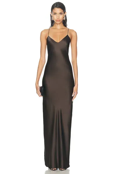 Nili Lotan Cami Gown In Dark Brown