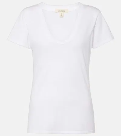 Nili Lotan V-neck Cotton T-shirt In White