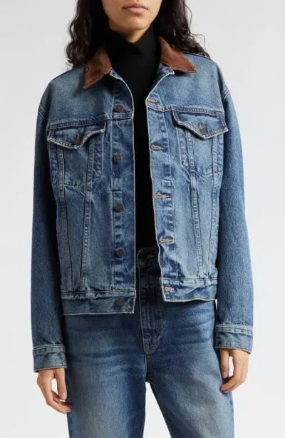 Nili Lotan Chesney Denim Trucker Jacket In Ocean Wash