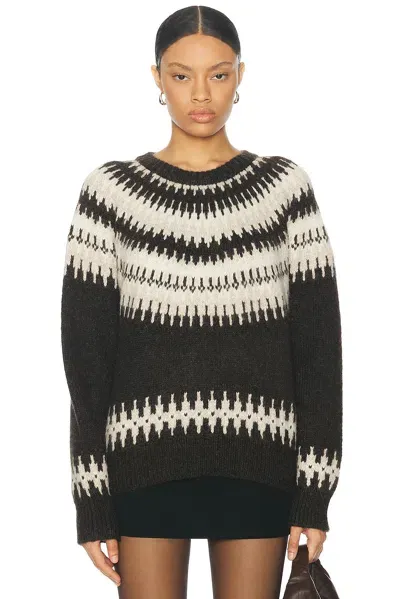 Nili Lotan Genevive Sweater In Chocolate Fairisle