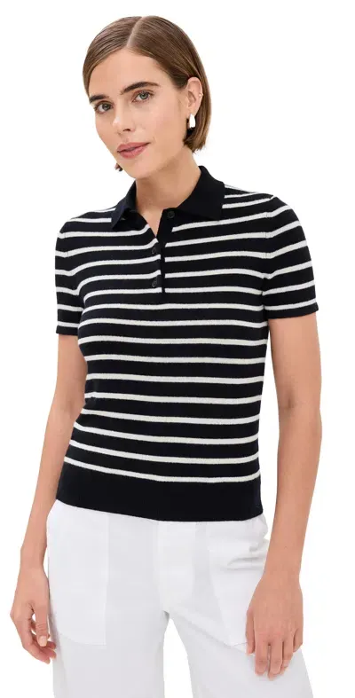 Nili Lotan Leanna Polo Dark Navy/ivory Stripe