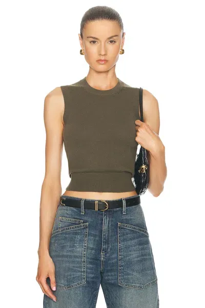 Nili Lotan May Sweater Tank Top In Dark Moss