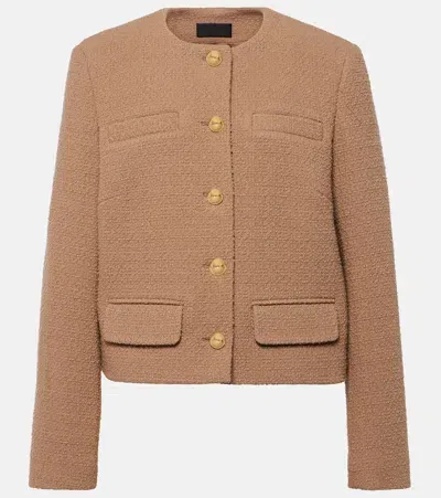 Nili Lotan Paige Cropped Tweed Bouclé Jacket In Beige