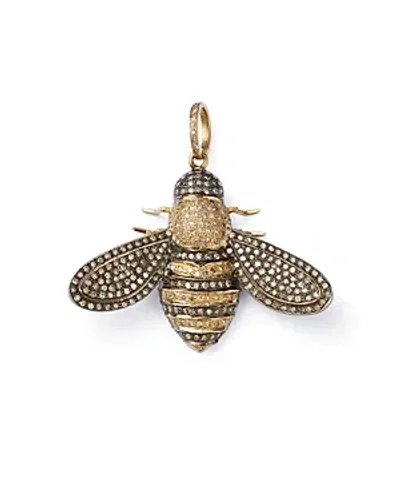 Nina Gilin 14k Yellow Gold & Rhodium-plated Silver Diamond Pave Bumble Bee Pendant Necklace, 16-18l In Black/gold