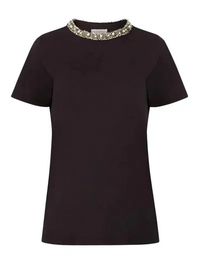 Nina Ricci Beaded Detailing T-shirt In Black