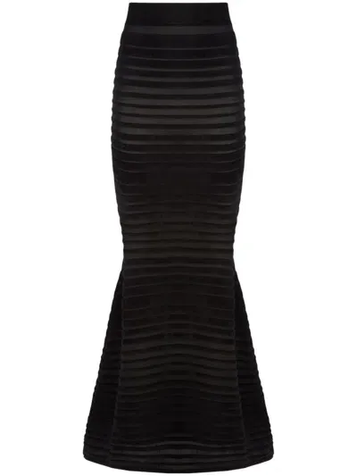 Nina Ricci Stripe Skirt In Black