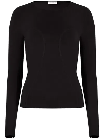 Nina Ricci Round-neck Knitted Top In Black  