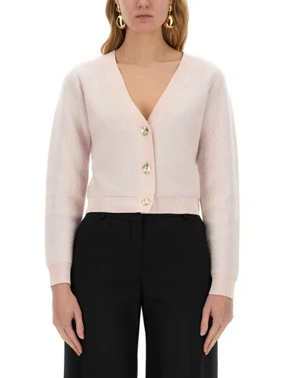 Nina Ricci Mohair Cardigan In Beige