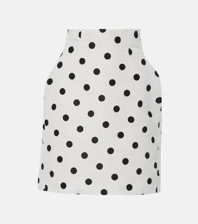 Nina Ricci Polka-dot High-rise Taffeta Miniskirt In White