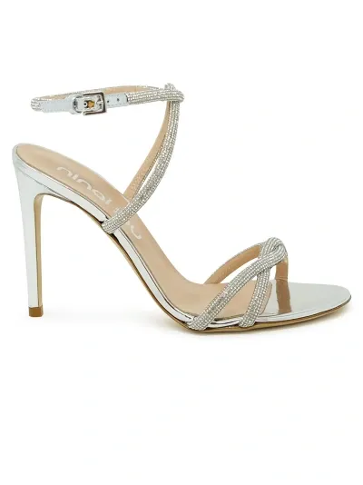 Ninalilou Leather Sandal In Silver