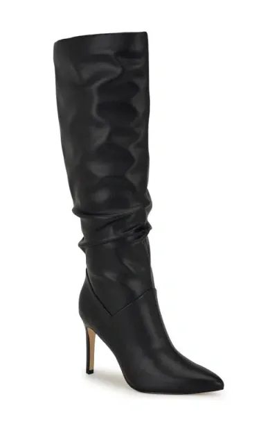 Nine West Perino Pointed Toe Knee High Boot In Black