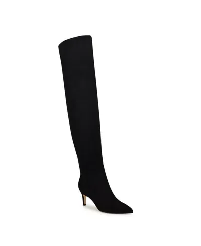 Nine West Women's Sensa Pointy Toe Over The Knee Boots In Black