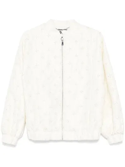 Nissa Embroidered Jacquard Jacket In White