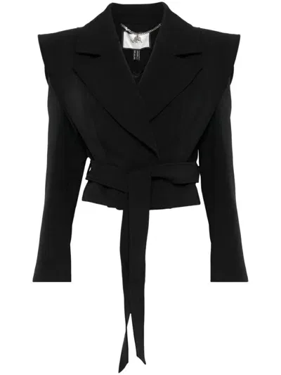 Nissa Shoulder Padded Cropped Jacket In Black