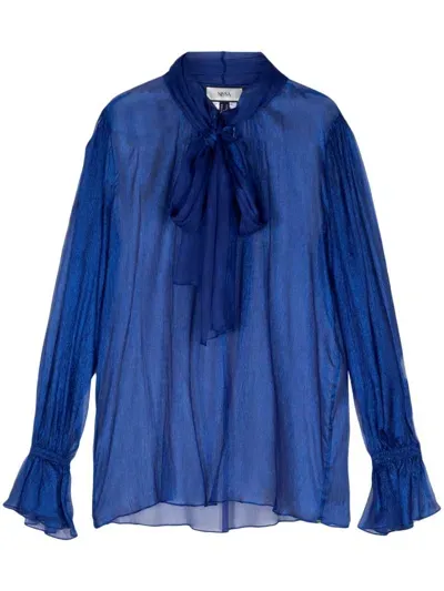 Nissa Silk Blouse In Blue