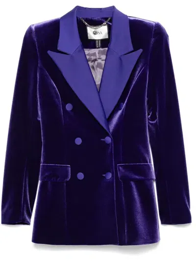 Nissa Velvet Blazer In Purple