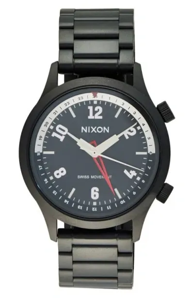 Nixon Be There Bracelet Watch, 40mm In Super Black/black Sunray