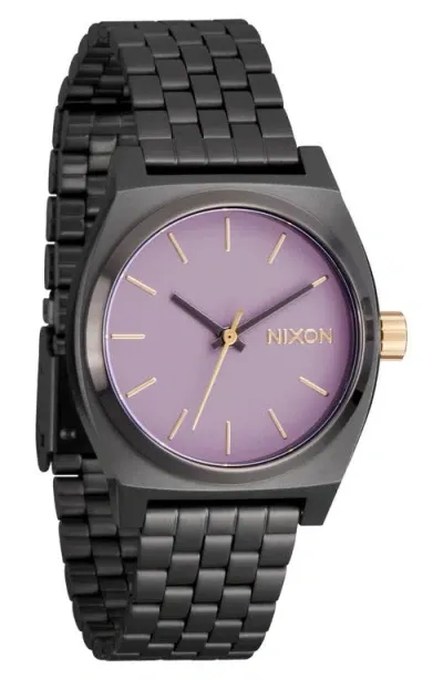 Nixon The Medium Time Teller Bracelet Watch, 31mm In Gunmetal/lavender/gold