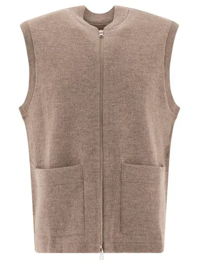 Nn07 Nn.07 Boiled Wool Vest In Beige