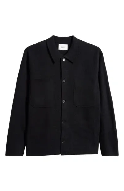 Nn07 Jonas Boiled Wool Shirt Jacket In Black