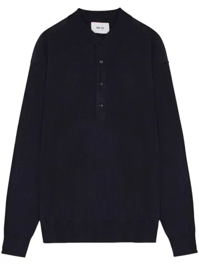 Nn07 Raymond Knit Polo Shirt In Black